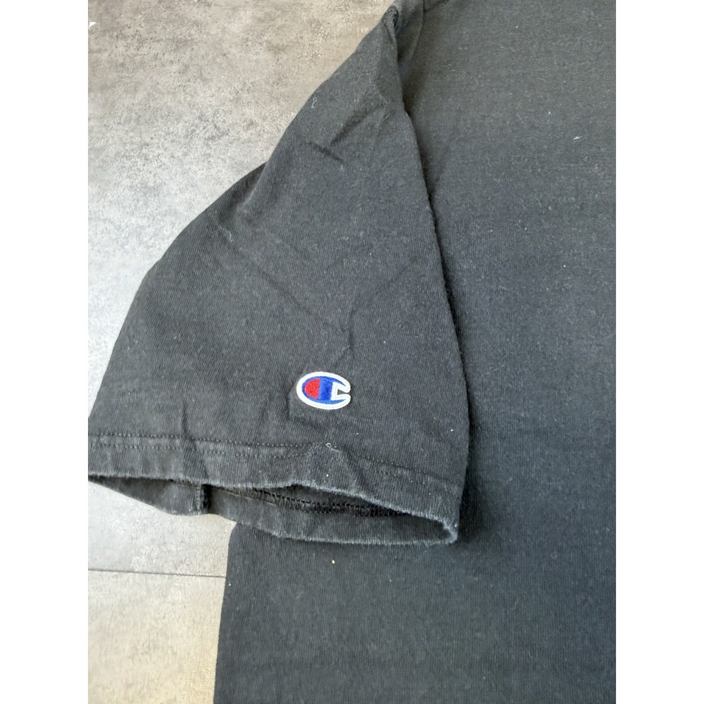 VTG Champion Heritage "Big C" Patriotic Patch Men's Black T-Shirt Size X-Large - Picture 4 of 7